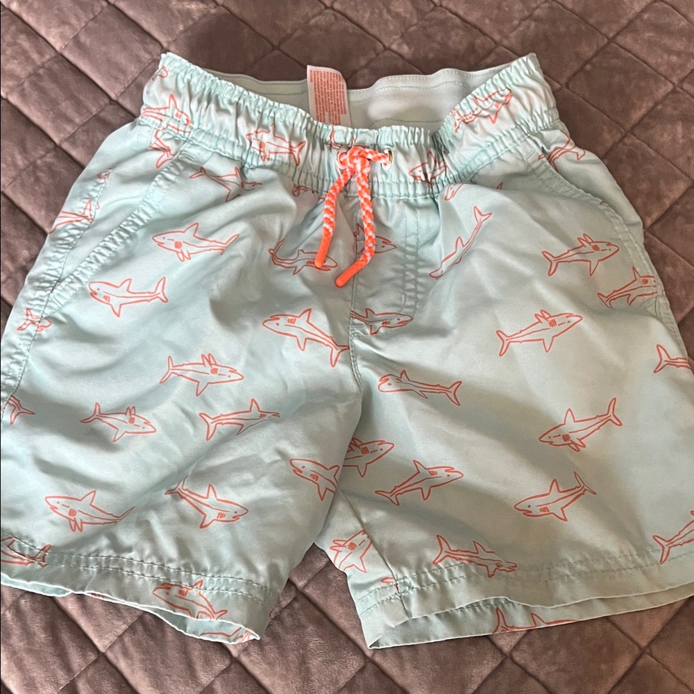 Cat & Jack Mint Shark Print Kids Shorts